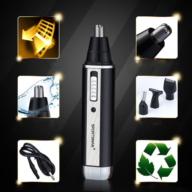 4 In 1 Rechargable Ear Nose Trimmer Electric Shaver Beard Face Eyebrows Nose Ear Hair Trimmer Automatic Removal Shaver For Men