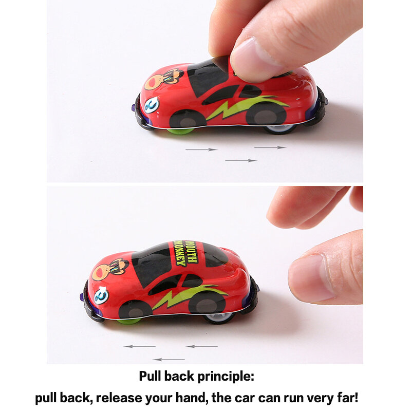 100PCS Pull Back Car Toys Car Children Racing Car Baby Mini Cars Cartoon Pull Back Bus Truck Kids Toys For Children Boy Gifts