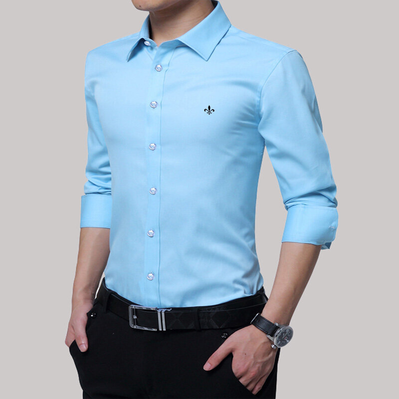 Camisa Dudalina 2020 de manga larga sin bolsillo para hombre, camisas de algodón informales de alta calidad para hombre de negocios, vestido de diseño entallado