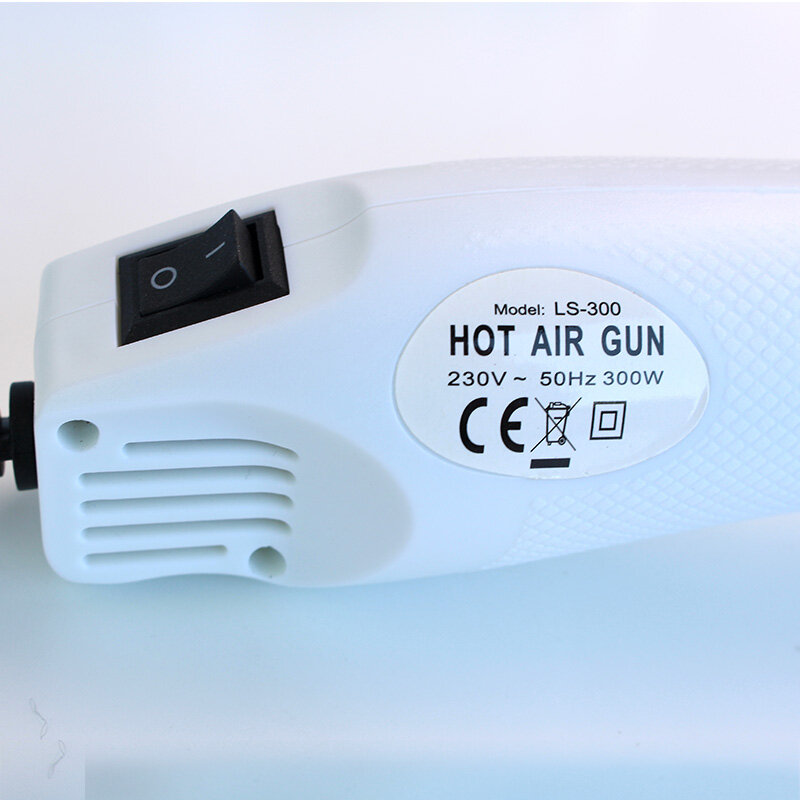 Pistola de calor pistola de aire caliente eléctrica para bricolaje con herramienta eléctrica con asiento de soporte 220V 300W secador de pelo soldadura eléctrica