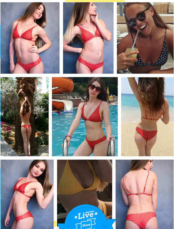 Ariel Sarah Bikini Set  2019 Sexy Swimsuit Swimwear Bathing Suit Women Red Bikinis Heart Print Beach Wear Maillot De Bain Femme