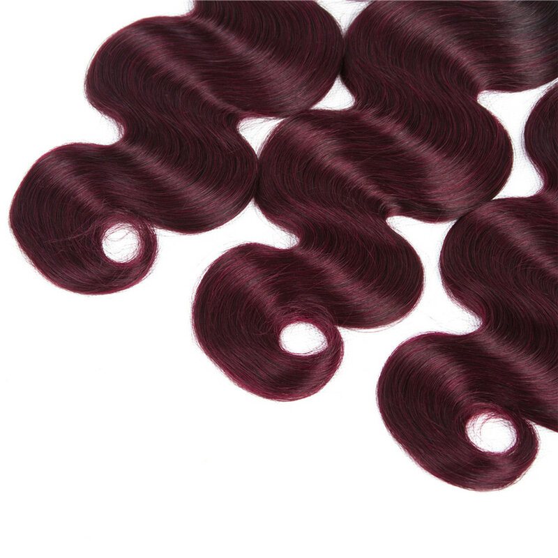 1B 99j Bundels Ombre Braziliaanse Body Wave Hair Weave Bundels Braziliaanse Weave Haar 3 / 4 Bundels Ombre Hair Extensions groothandel