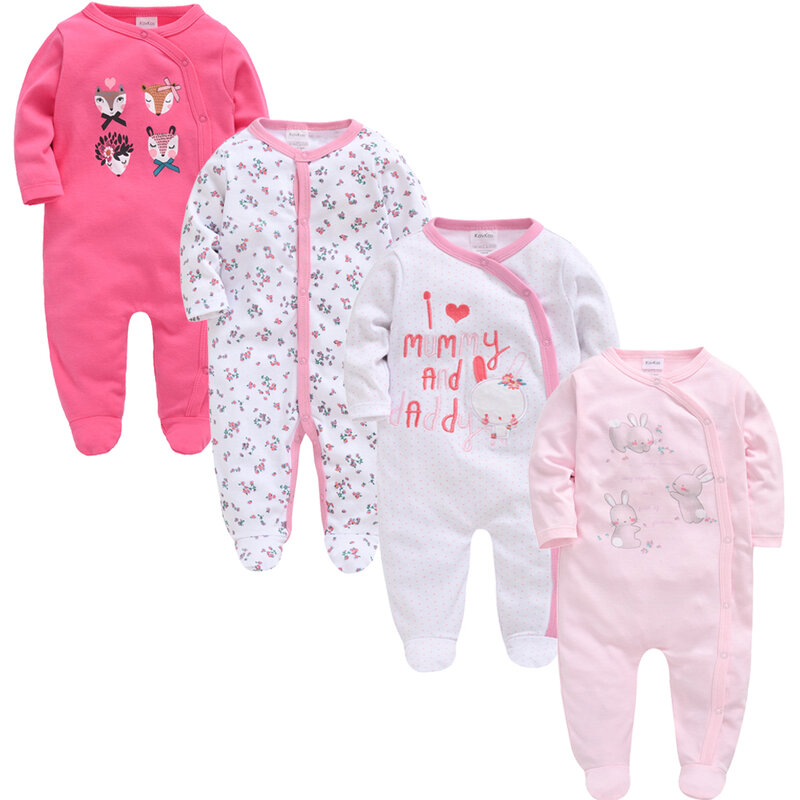 2022 3 4 teile/los Sommer Baby Jungen ropa de bebe Neugeborene Overall Langarm Baumwolle Pyjamas 0-12 Monate strampler Baby Kleidung