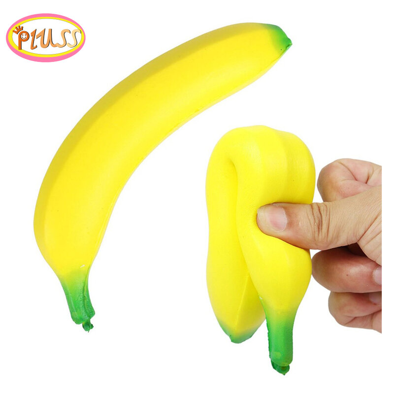 Kawaii Squishy Bananensimulatie Fruit Pu Zacht Langzaam Stijgend Knijp Telefoonbandjes Geurend Stressverlichting Kinderen Speelgoed