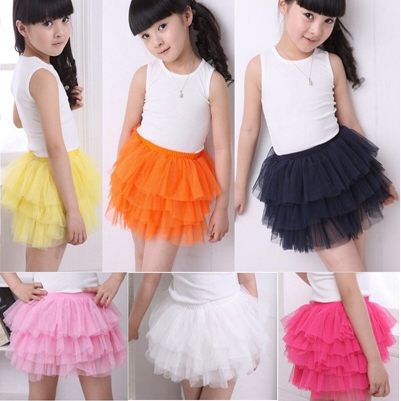Hooyi-Tutu Lace Layered Skirt para meninas, saia de dança infantil, shorts de balé, roupas