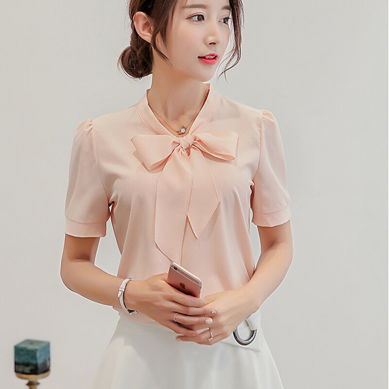 shirt Chiffon Women Blouse Business 2019 New Casual Women's brand Shirts Slim Female Excellent Quality large