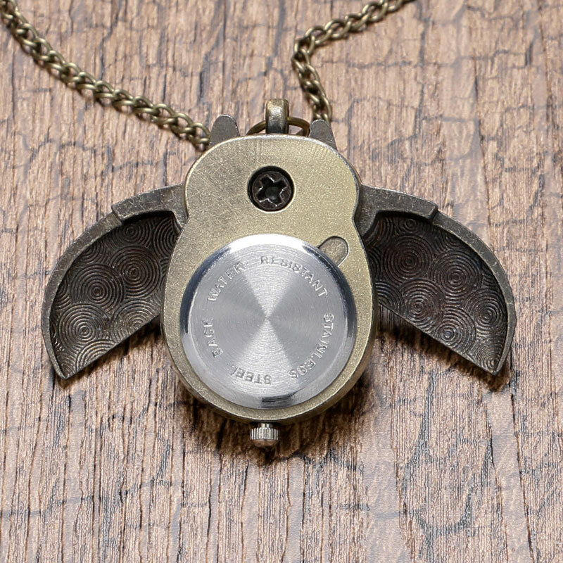 Relógio de bolso quartz de coruja, mini colar com pingente, de cobre bronze, vintage, pequena, noite, presente de aniversário p27