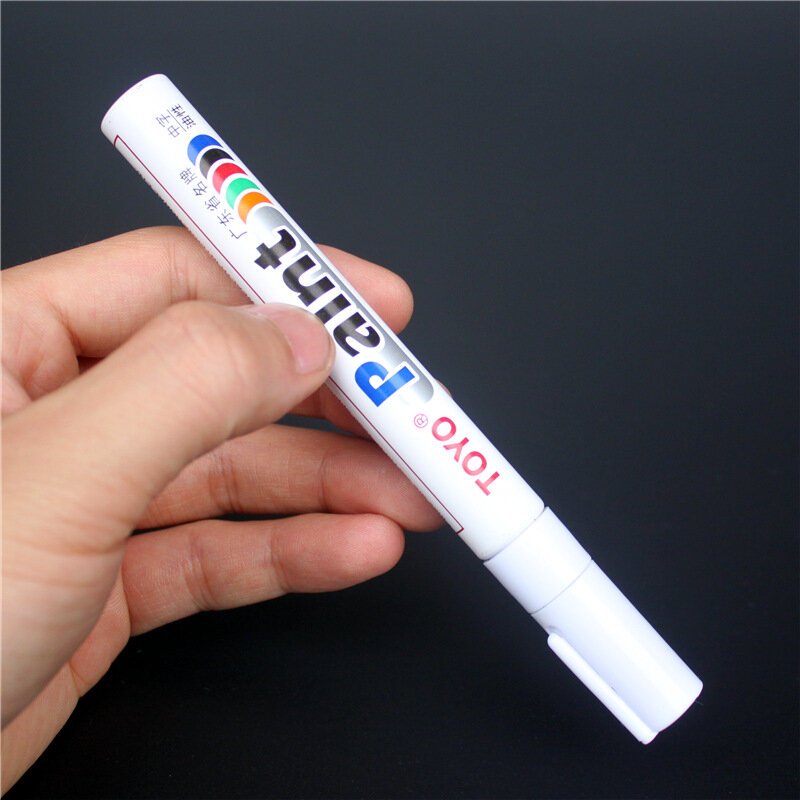 Caneta marcadora colorida à prova d'água, caneta marcadora branca de longa duração com base em borracha