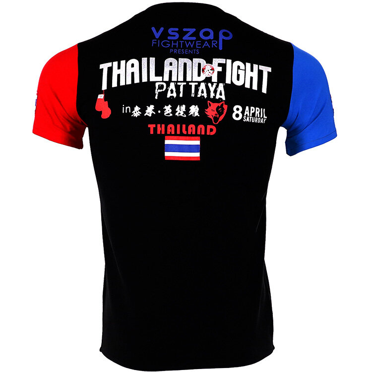 Vszap-Men's Mma Boxing Jersey, MMA Sleeve Fight Wear, Tiger Muay Thai T Shirt, Wolf, Thai