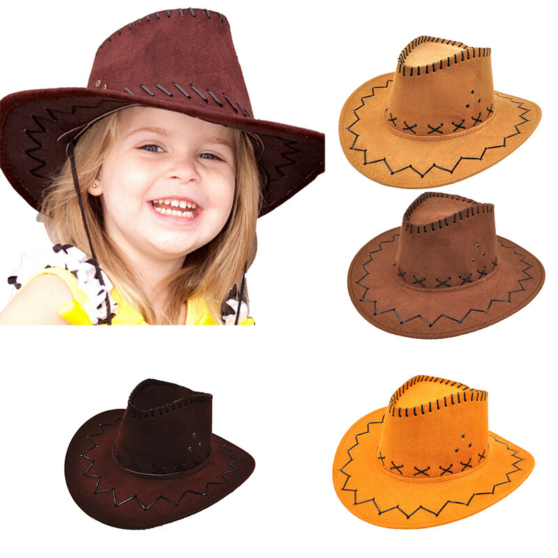 West Mens Ladies Cowgirl Unisex Hats Children Kids Jazz Bull Rider Cowboy Cowgirl Western Travel Summer Hat Sunhat