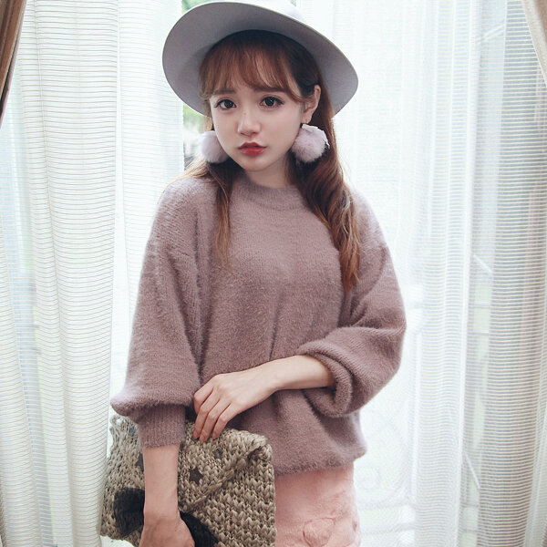 Suéter de princesa lolita, BoBON21wool sobre cálido, piel estrecha, suave, casi T1295, nivel de suéter