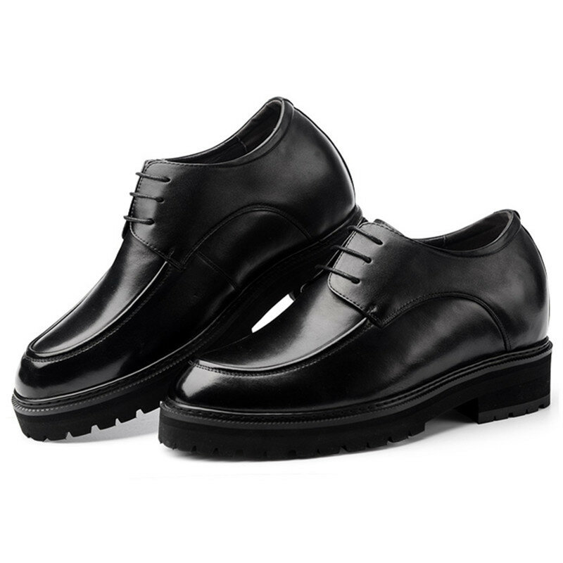 Extra High Classic Calf Leather Elevator Shoes With Hidden Insole Formal Dress Shoes Increasing Men's Height 11CM for Wedding