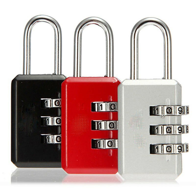 Nice-Combination Code Number Lock Padlock, 3 Digit Dial, Luggage, Zipper Bag, Backpack, Handbag, Suitcase Drawer, Random Colors