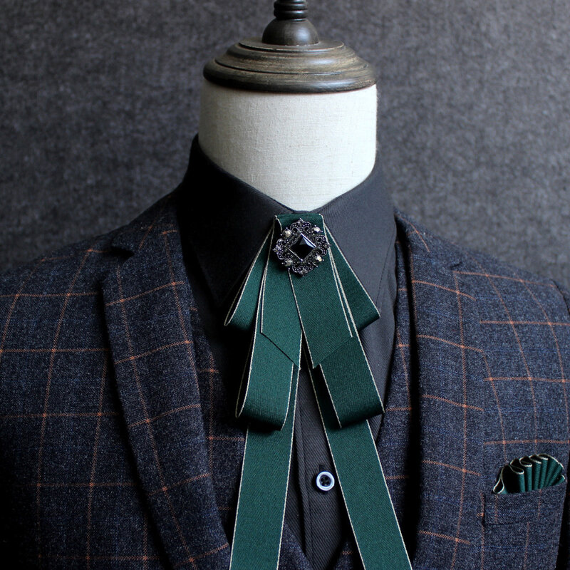 Vestido británico informal para hombre, corbata, cuello, ancla, bolsillo en el pecho, toalla, ramillete, tocado, novedad, envío gratis