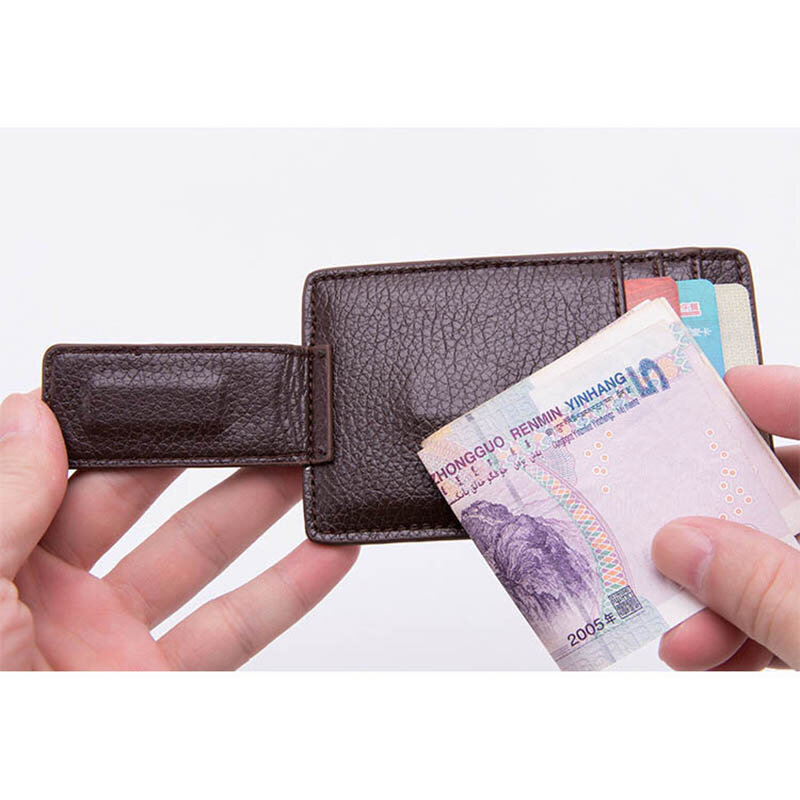 Zovyvol กระเป๋าใส่เงินลำลองสำหรับผู้ชายและผู้หญิง, ที่ใส่บัตรประชาชนหนัง PU กระเป๋าเงินใส่บัตรสีน้ำตาลดำใหม่2024