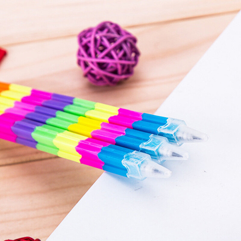5 piezas Oficina Arco Iris lápices lápiz papelería bloques de empalme reemplazable Core de la escuela herramientas de escritura lápices los niños de plástico de regalo