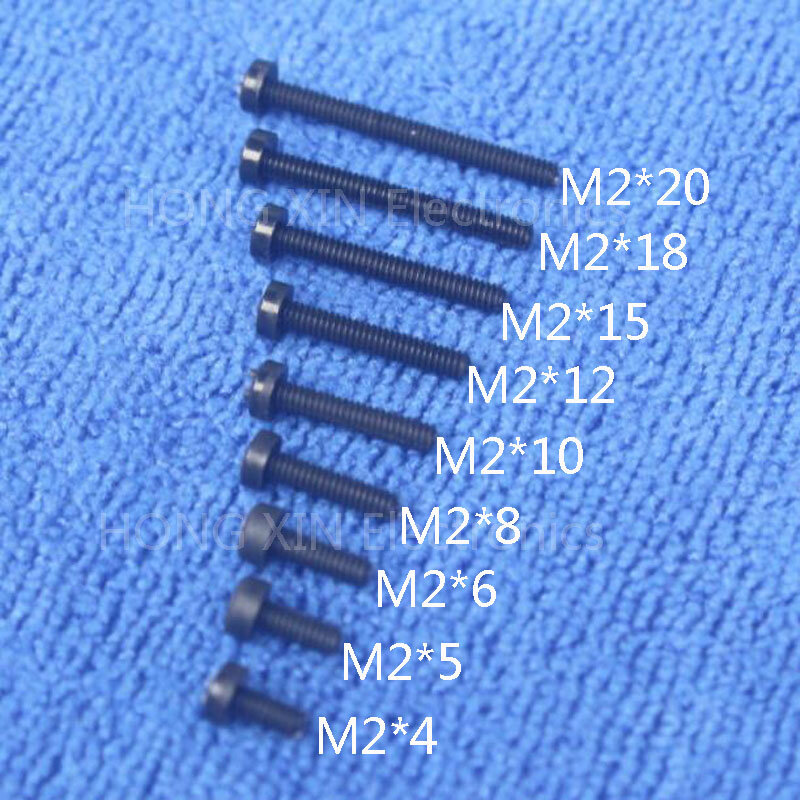 M2*20 black 1 pcs Round Head nylon Screw 20mm plastic screw Insulation Philips Screw brand new RoHS compliant PC/board DIY hobby