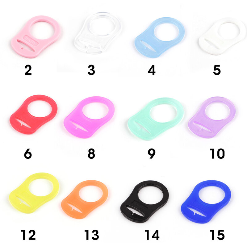 TYRY.HU 5pc Dummy Pacifier Holder Clip Adapter Ring Button Style Pacifier Adapter DIY Baby Shower Gift Accessories for Baby