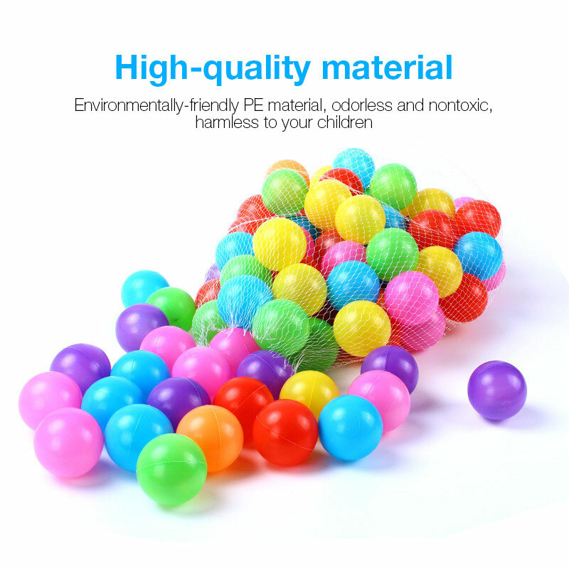 Детский манеж, безопасные мягкие пластиковые шарики высокого качества, 100/200 шт., 5,5 см и 7 см, цветные шарики для снятия стресса с воздуха, жонглирования шариками