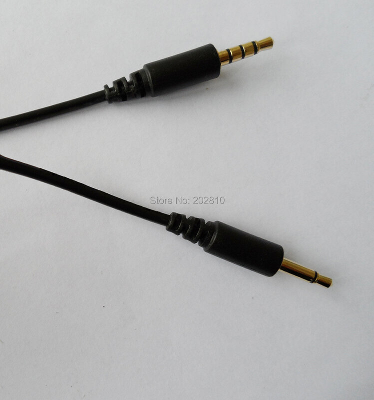 Navidadfnaf 1 buah Lot 1.5meter kabel Audio hitam tembaga kabel Audio DC3.5MM 4 koneksi ke DC3.5MM 2 koneksi kabel Video hitam
