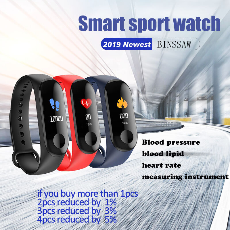 BINSSAW ผู้ชายผู้หญิงเด็กกีฬาสร้อยข้อมือสมาร์ทนาฬิกาบลูทูธกันน้ำ Heart Rate ความดันโลหิต smartwatch relogio inteligente