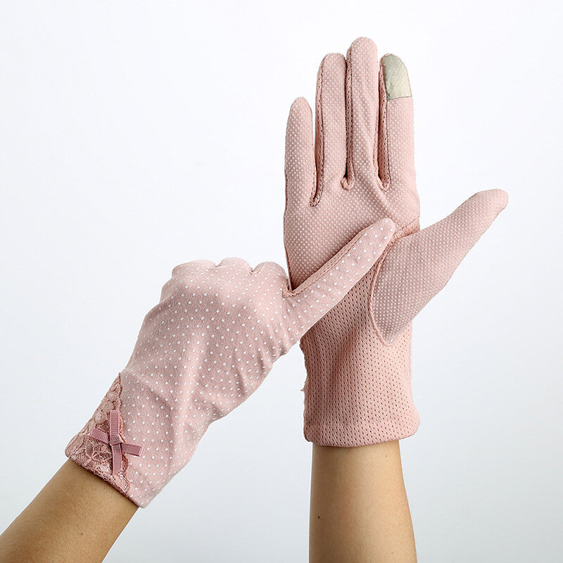 Kobiety koronki rękawice chroniące przed słońcem lato wiosna odporne na jazdy rękawice oddychające Guantes