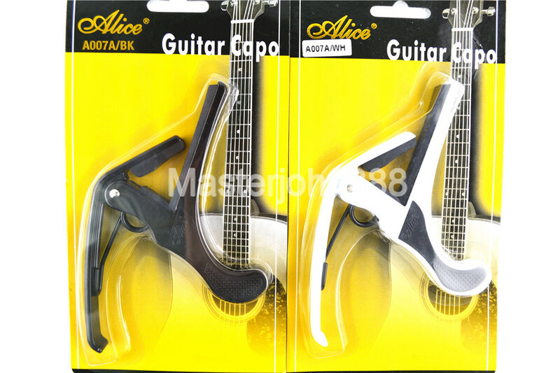 Alice-guitarra eléctrica acústica A007A, Blanca/negra, pintada de Metal, Capo, cambio de abrazadera