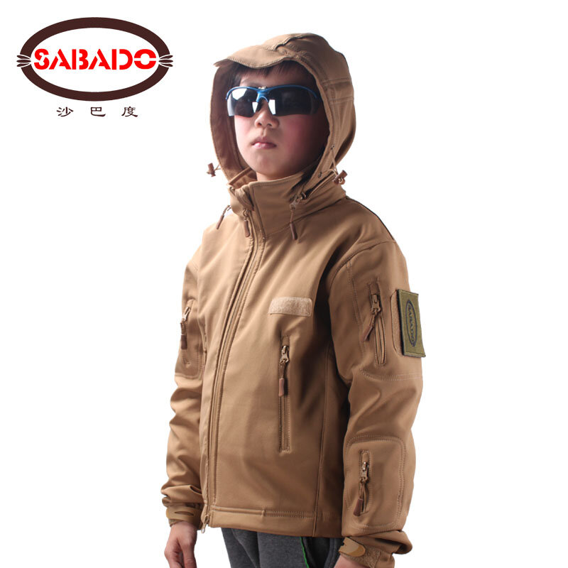 Impermeabile outdoor camo Impermeabile bambini TAD Tattico Pelle di Squalo Softshell giacca da caccia per bambini Esercito cappotti giacche da caccia
