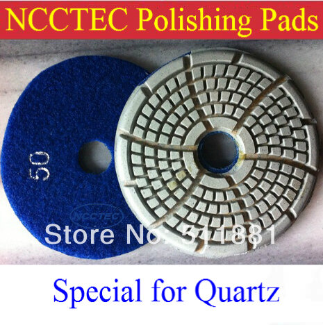 Quartz Wet Polishing Pad, diamante macio, ligação de resina, disco polonês, remover arranhões, 4 ", 100mm, 7pcs por pacote