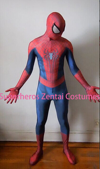 The Amazing Spiderman costumes TASM2 Zentai Spider-man Cosplay Costume 3D Print Full Body Spidey Suit Halloween