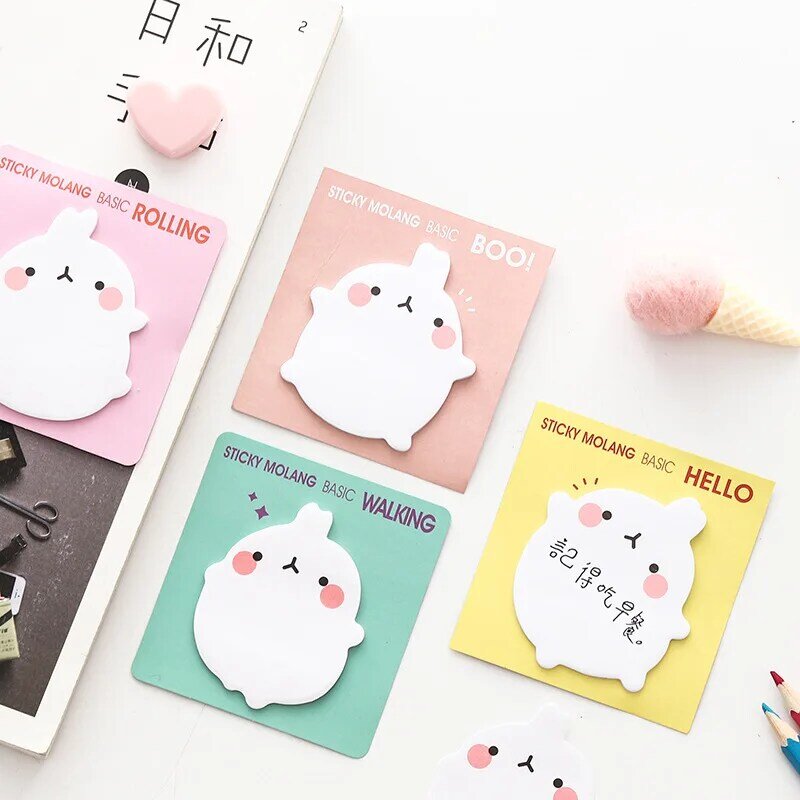 Korea śliczne kreatywne króliczki wygoda naklejki uwaga wielokrotnie publikowane zdzieralne kartki samoprzylepne
