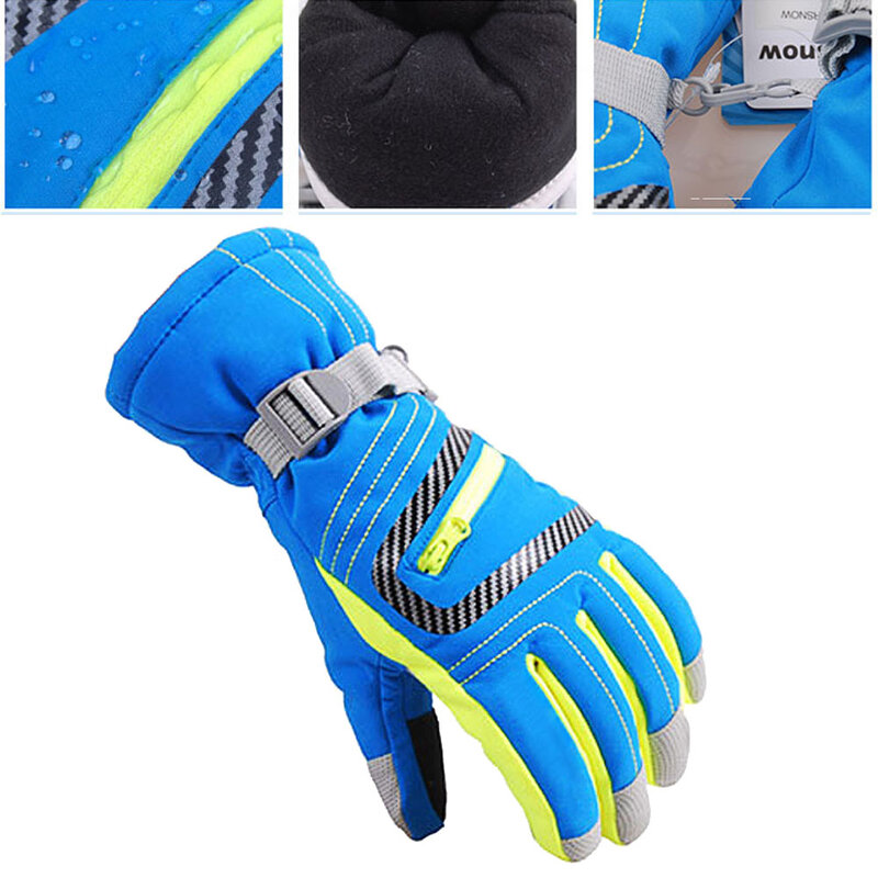 Зимние перчатки для сноуборда, лыжного спорта, нейлоновые теплые спортивные теплые водонепроницаемые ветрозащитные мотоциклетные велосипедные лыжные перчатки унисекс