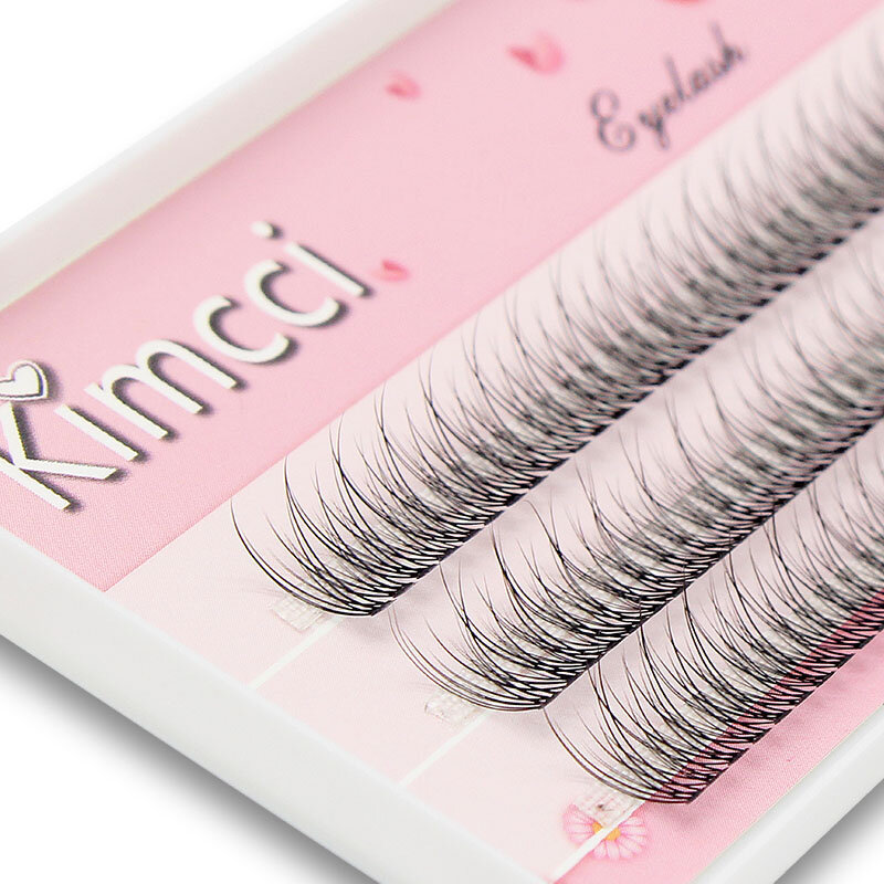 Kimcci 120 stücke Premium Nerz Individuelle Schwalbenschwanz Wimpern Verlängerung Natürliche 3D Cluster Wimpern Berufs Make-Up Ausgestelltes Wimpern