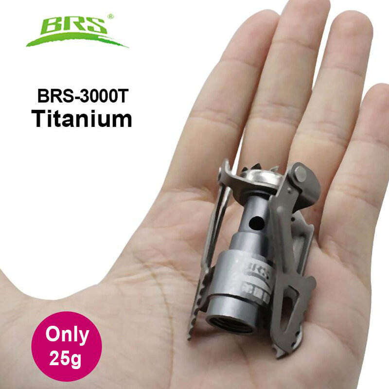 BRS — Mini fourneau portable dans la poche en Titanium pour pique-nique, réchaud pour cuisine à l’extérieur ou survie, bruleur de gaz, BRS-3000T
