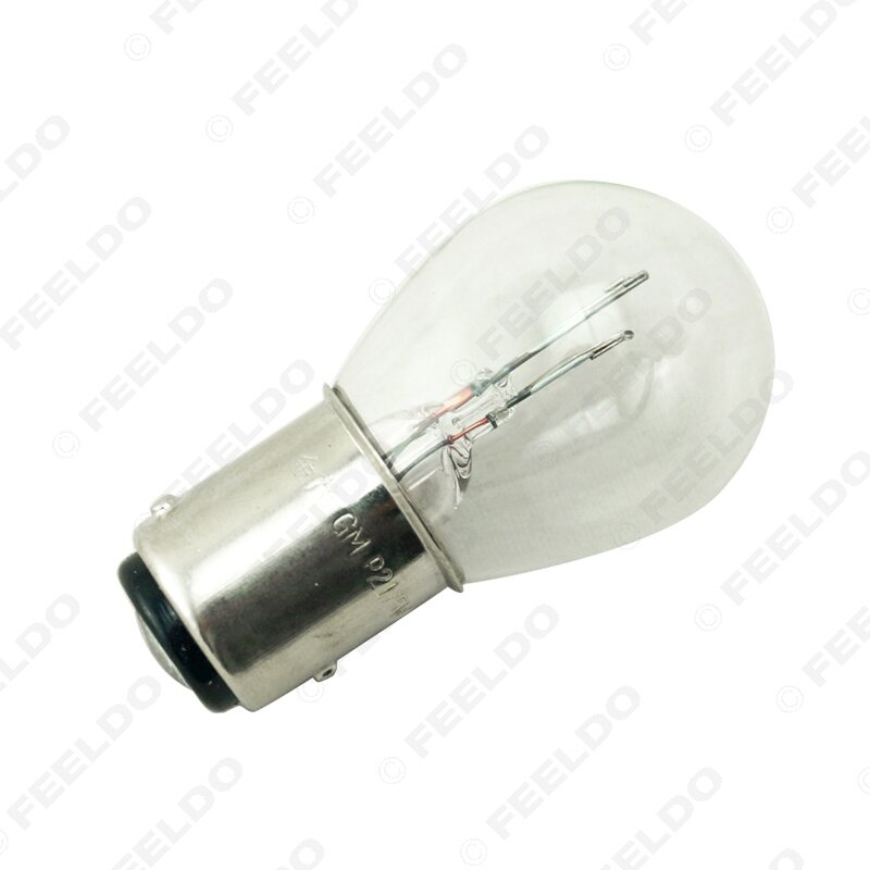 FEELDO 10Pcs BAY15D 1157 P21/5W S25 12V Car Clear Glass Lamp Brake Tail Bulb Car Indicator Halogen Lamp #FD-2721