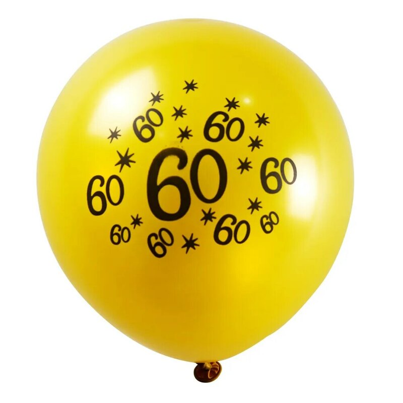 10 Buah Balon Lateks Emas 12 Inci Air Hitam 30 40 50 60 70 Tahun Dekorasi Pesta Ulang Tahun Dewasa Foil Helium A034