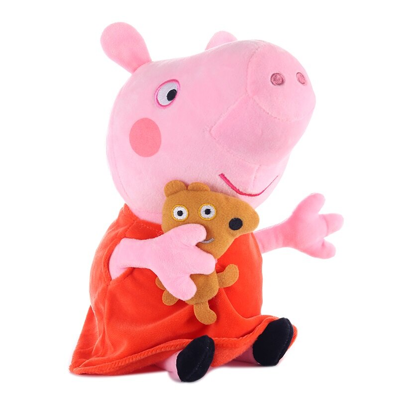 Peppa pig George pepa Pig Family Plush Toys 19cm Stuffed Doll peppa bag Party decorations Schoolbag Pendan Toys For Children