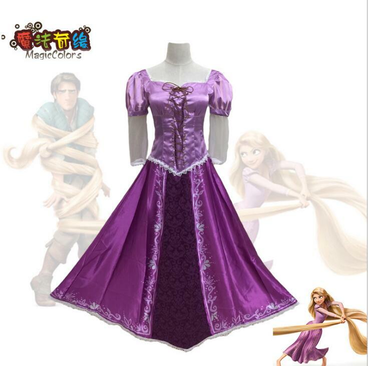 Fantasia de princesa rapunzel, vestido de festa feminino de halloween, carnaval longo, vestidos de festa para meninas, 2019