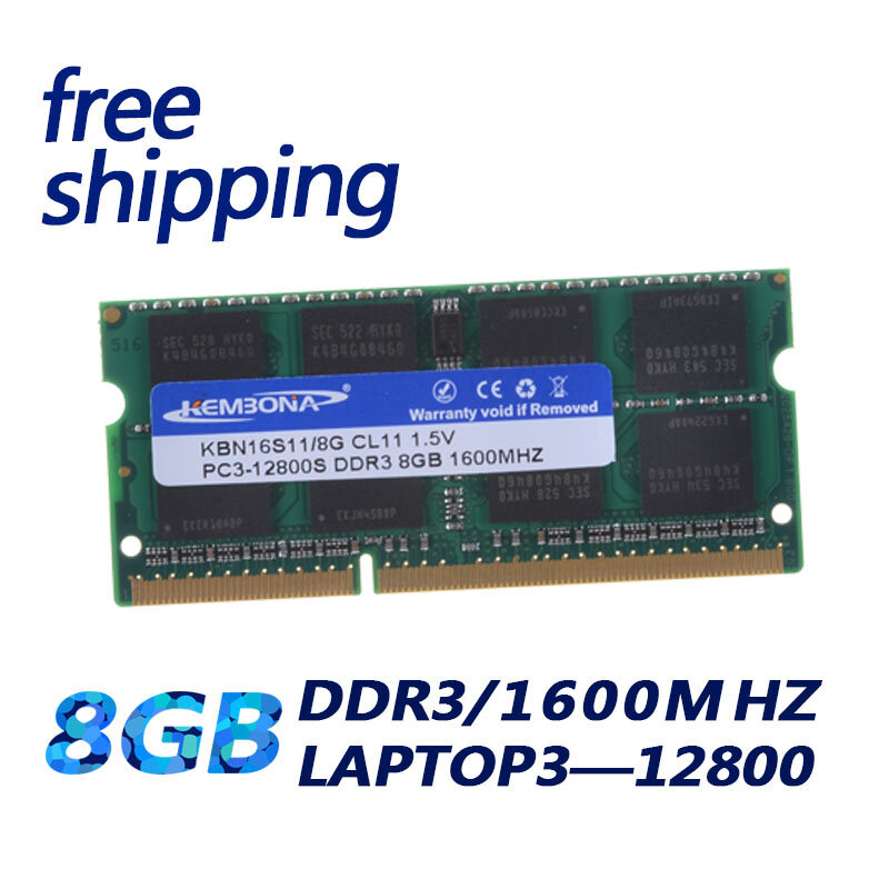 Kembona-Módulo de memoria DDR3 para portátil, 8GB, 8G, 1600Mhz, PC3-12800 SO-DI mm RAM, para MacBook, Mac Mini, envío gratis