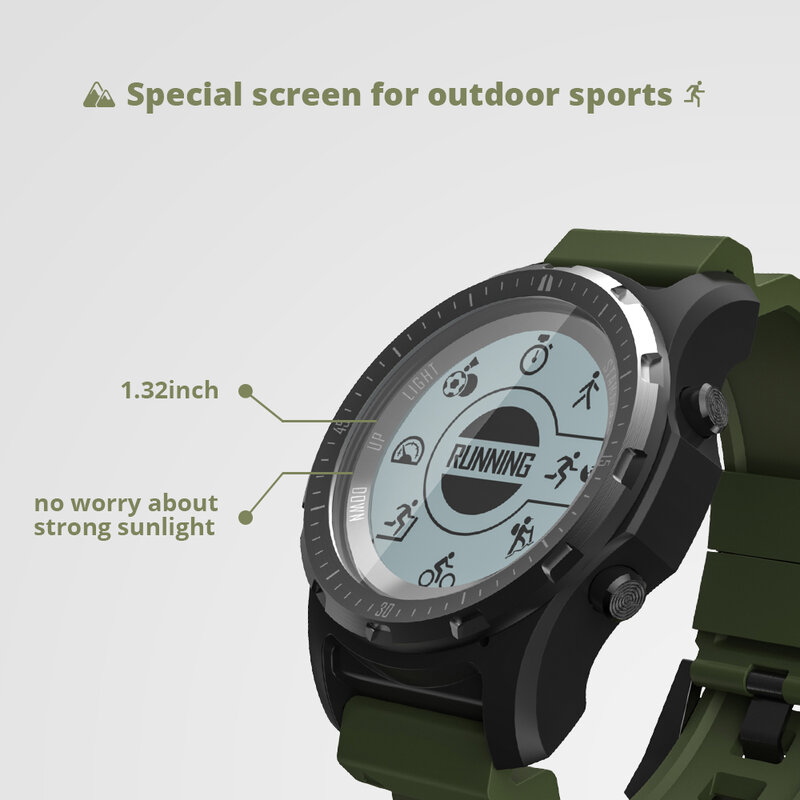 Makibes BR2 GPS bussola tachimetro orologio sportivo Bluetooth escursionismo multi-sport fitness tracker Smart Watch dispositivi indossabili