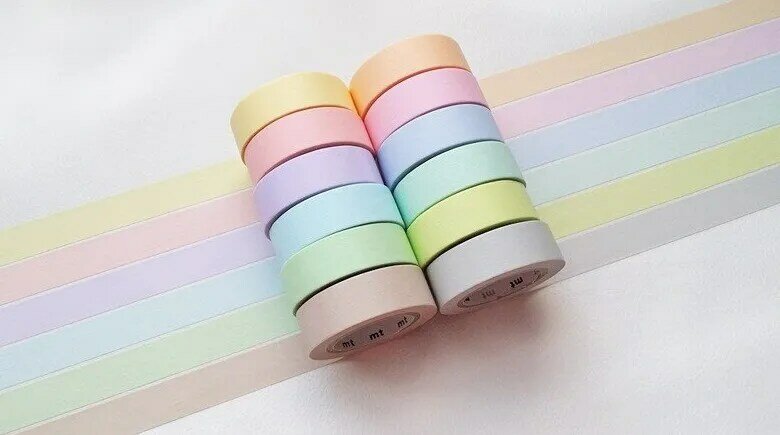 Cinta adhesiva MT cinta Washi Color Pastel sólido 15mm * 10m 12 colores Japón