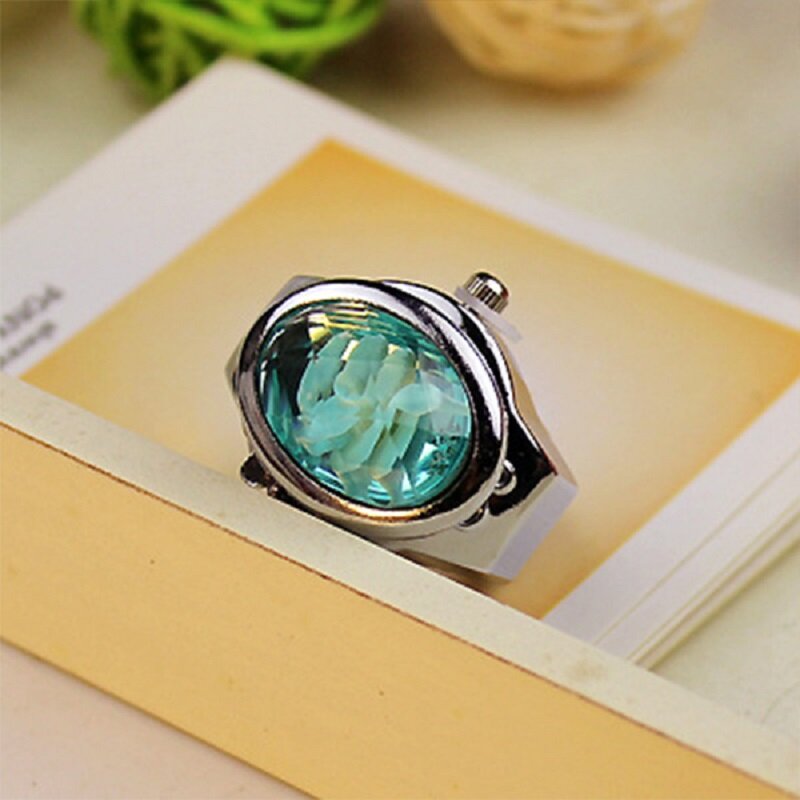Mode Vrouwen Ring Horloge Elliptische Stereo Bloem Dames Clamshell Horloges Verstelbare Ringen Quartz Horloges Geschenken Voor Vrouwen Ring
