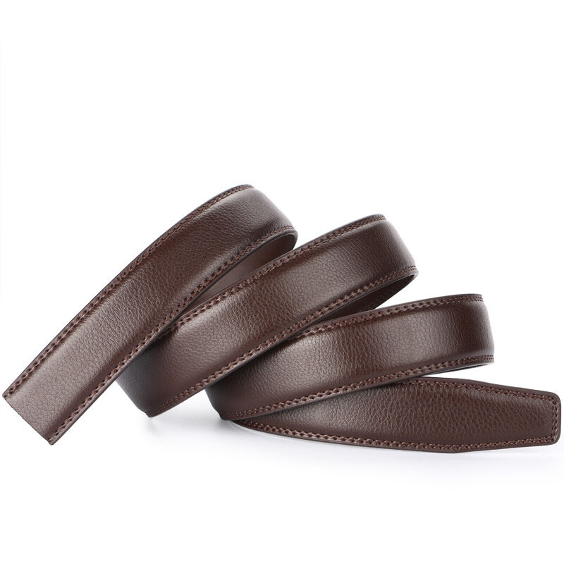 CETIRI-Cinturón de piel de vaca para hombre, 3,1 cm, sin hebilla, automático, negro y marrón