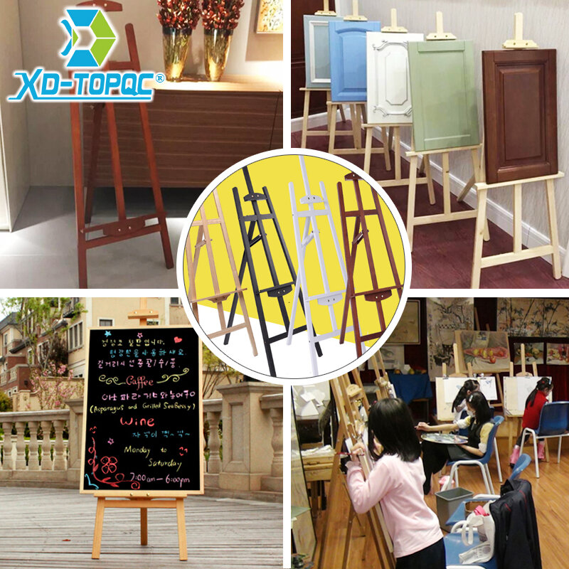 Xindi-cavalete para pintura em madeira de pinheiro ajustável, 4 cores, liso, para desenho, arte, prancha e quadro-negro
