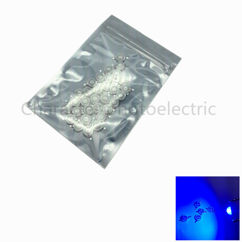 100 pcs 3 W LED Azul De Alta potência da lâmpada LED azul royal 445-455nm 700mA 3.2-3.4 V 45mil 50-60LM lâmpada Taiwan