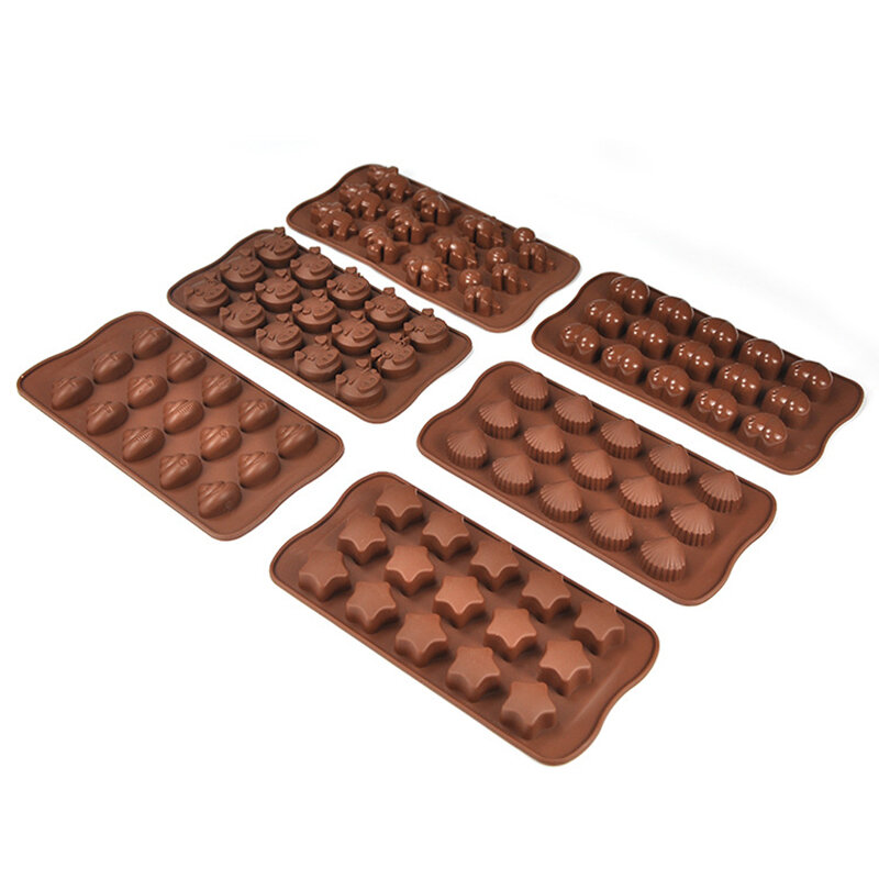 Molde de Chocolate de silicona ULKNN 15 empresa de resistencia de moldeo integrada calor sufre utensilios de hornear helado molde de Chocolate