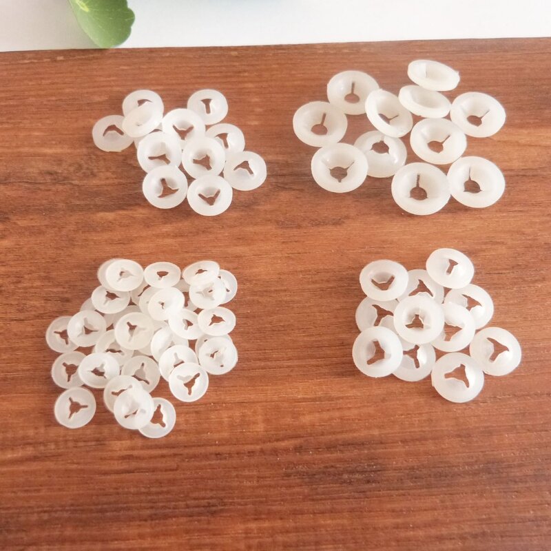 9mm/12mm/13mm/16mm/20mm/25mm width  white Trifurcation hand washer for toy eyes nose mouth  finding--100pcs/lot