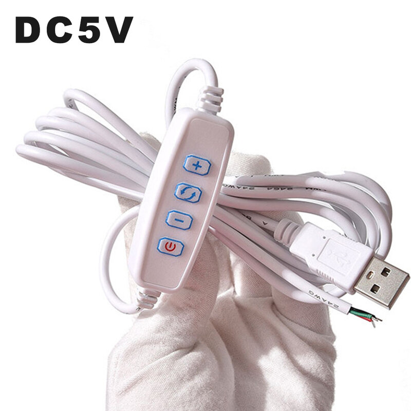 LED Dimmer DC5V USB Dimming Power ขยายสายแบบปรับสำหรับโคมไฟตั้งโต๊ะ LED ลวดแขวนโคมไฟหรี่ไฟ LED หลอดไฟ
