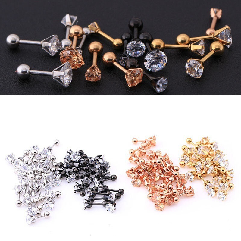 1 pcs/bag Size 3/4/5/6mm 4 Colors Medical titanium needle True zircon Ear Studs Boys and girls Earrings For DIY Party Earrings