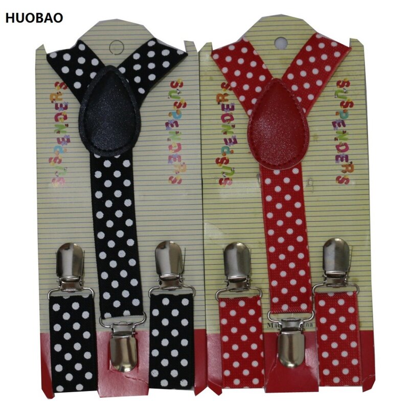 HUOBAO 2019 New Cute Kids Toddle Clip On Adjustable Dot Braces Suspenders For Boys Girls